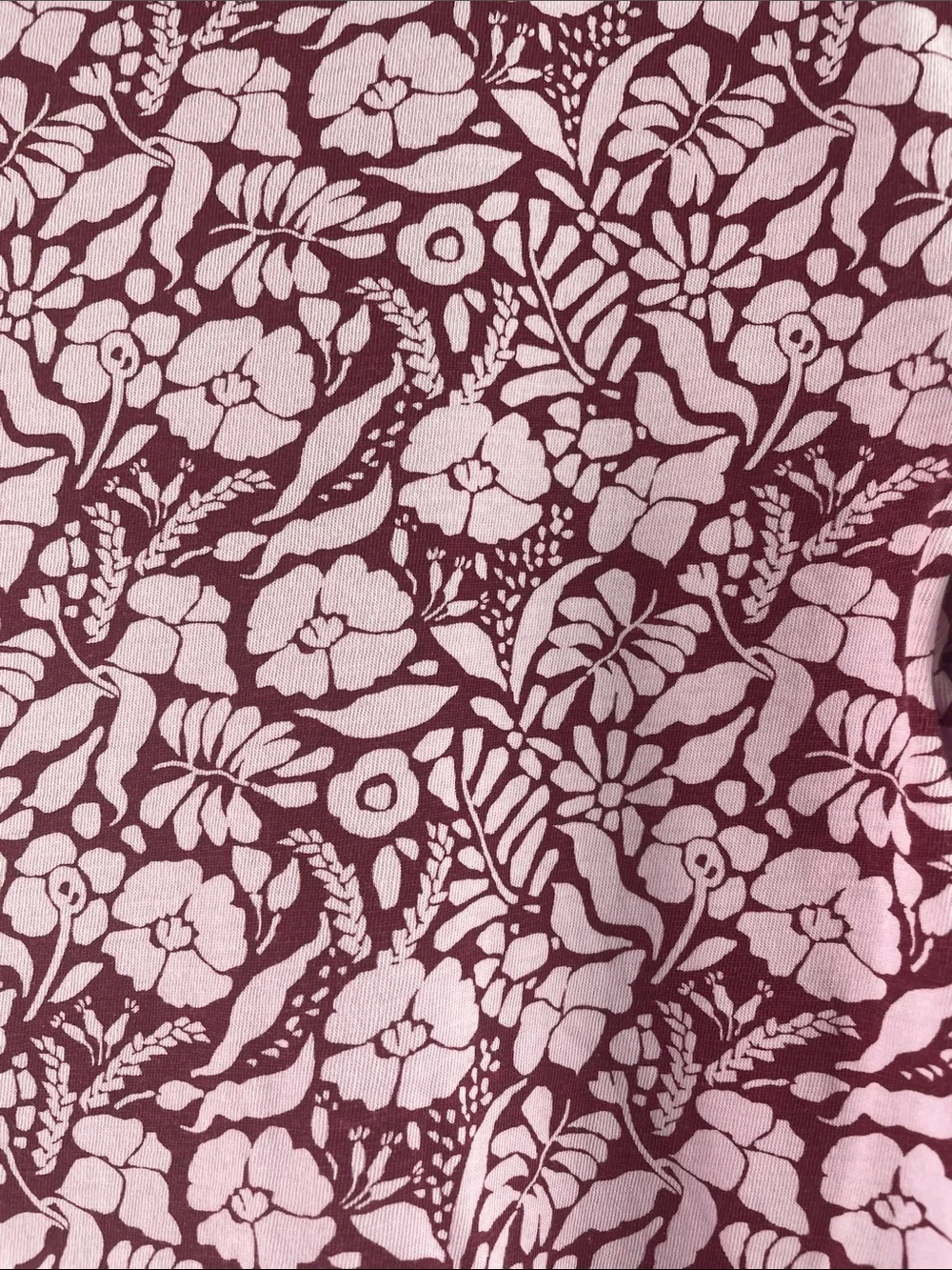 J. Crew Floral Pink and Burgundy Long Sleeve Turtleneck Size S